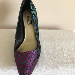 Multicolored Satin High Heels Size 7